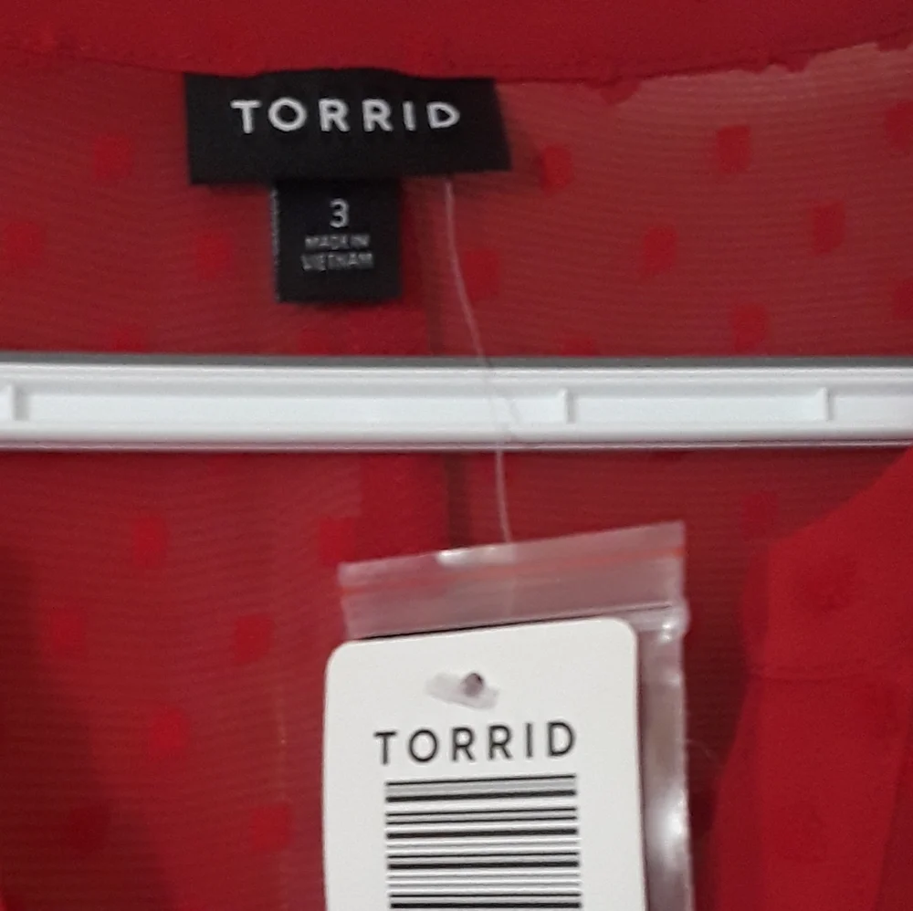 Torrid Red Swiss Dot V-Neck Midi Sundress - Picture 5 of 5